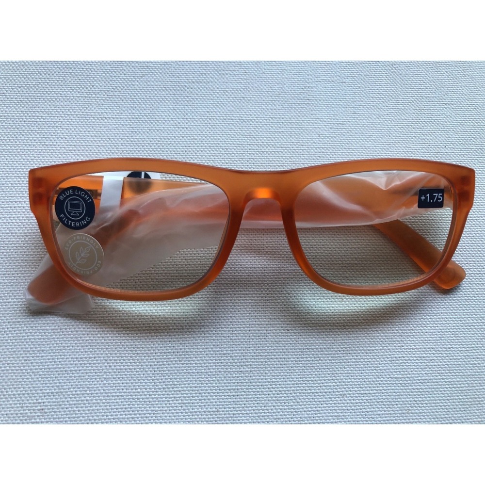 New Orange Peepers Blue Light Blocking Reading Glasses +1.75